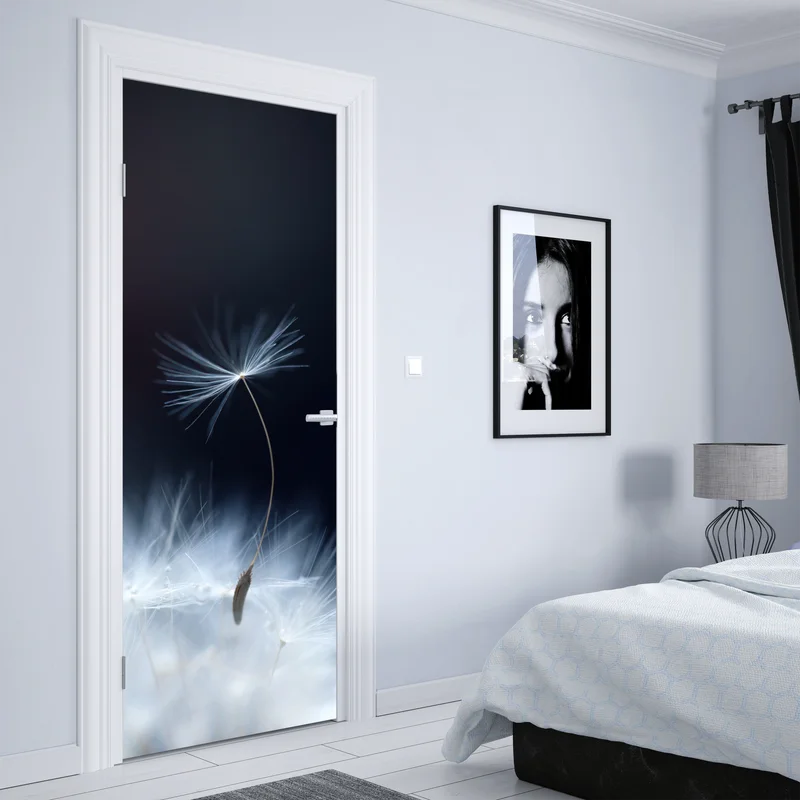 Türaufkleber zarte makroaufnahme eines löwenzahnsamens Türaufkleber zarte makroaufnahme eines löwenzahnsamens