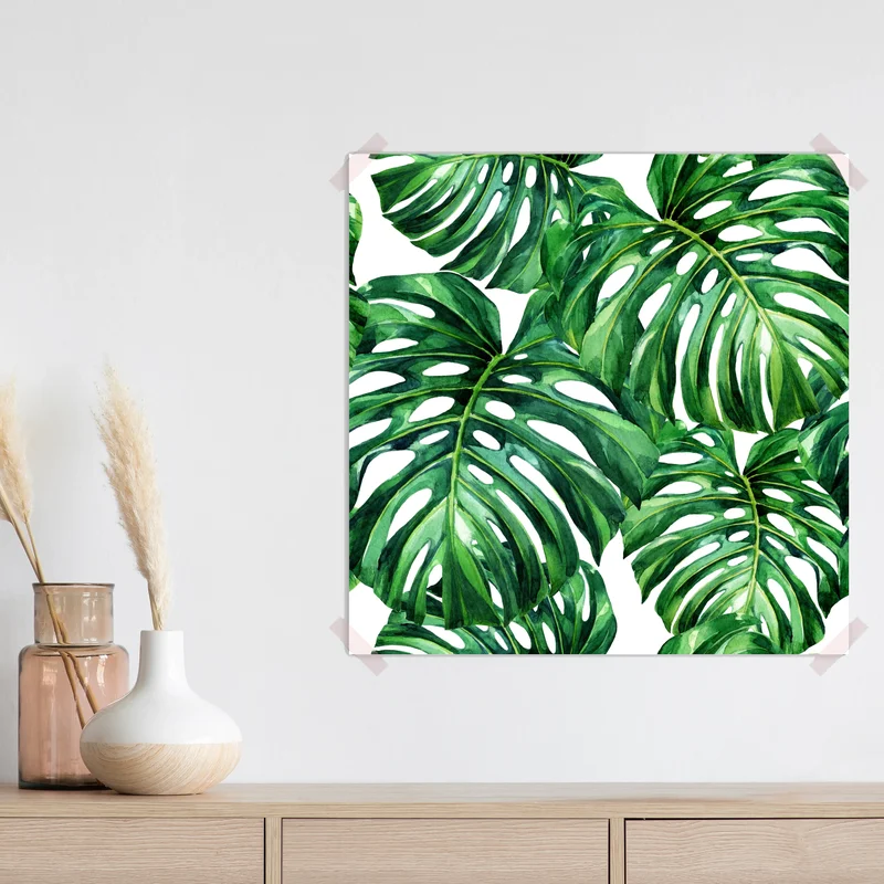 Poster tropisches monstera blatt aquarellmuster • Poster bei Wallnifity® Poster tropisches monstera blatt aquarellmuster • Poster bei Wallnifity®