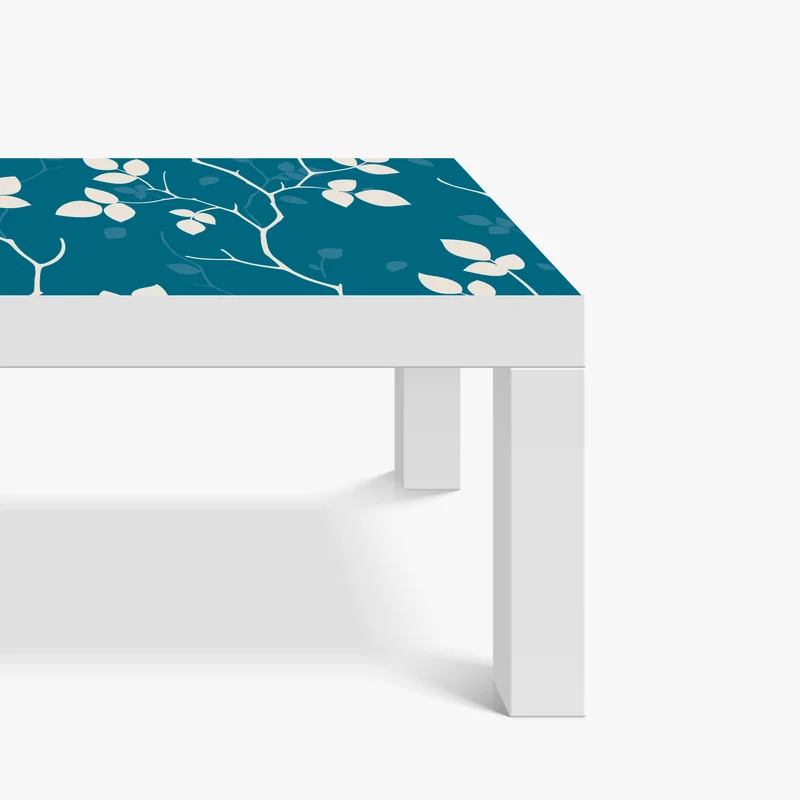 Tischaufkleber und Schreibtischaufkleber türkises botanisches blattmuster