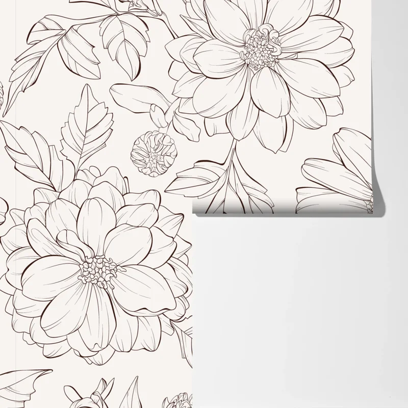 Fototapete zartes botanisches blumenmuster Fototapete zartes botanisches blumenmuster