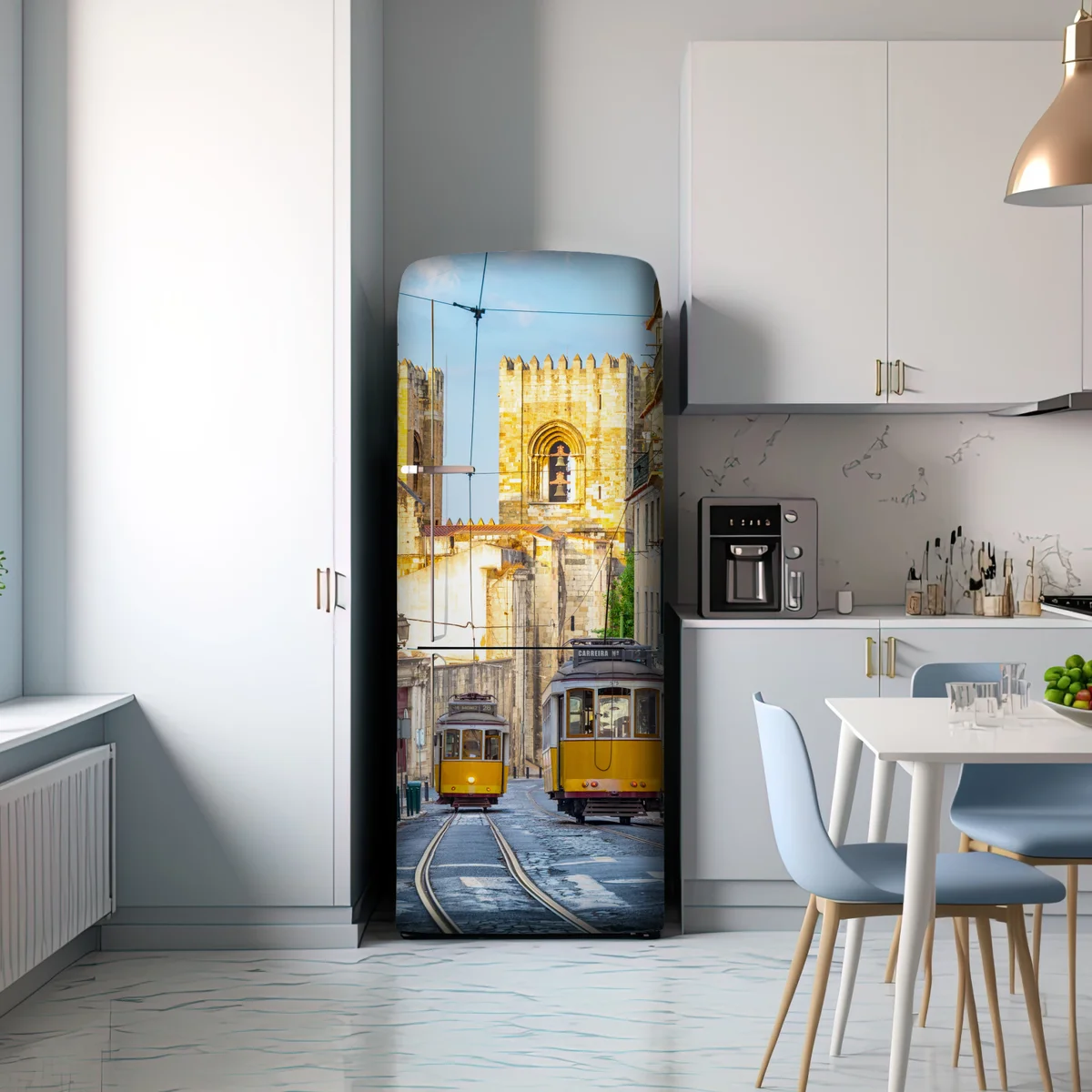 Kühlschrankaufkleber sonnige straßenbahnen in Lissabon Kühlschrankaufkleber sonnige straßenbahnen in Lissabon