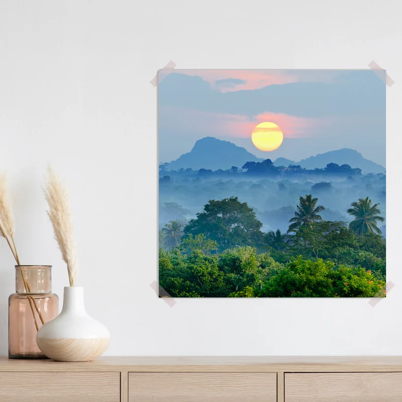 Poster Sonnenaufgang im Dschungel • Poster bei Wallnifity® Poster Sonnenaufgang im Dschungel • Poster bei Wallnifity®