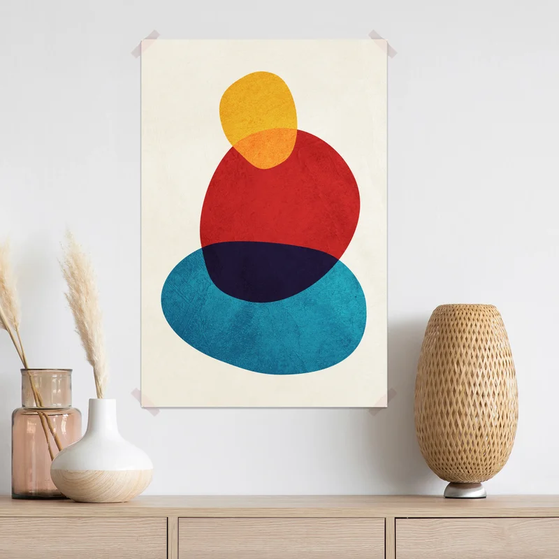 Poster bunte abstrakte geschichtete formen • Poster bei Wallnifity® Poster bunte abstrakte geschichtete formen • Poster bei Wallnifity®