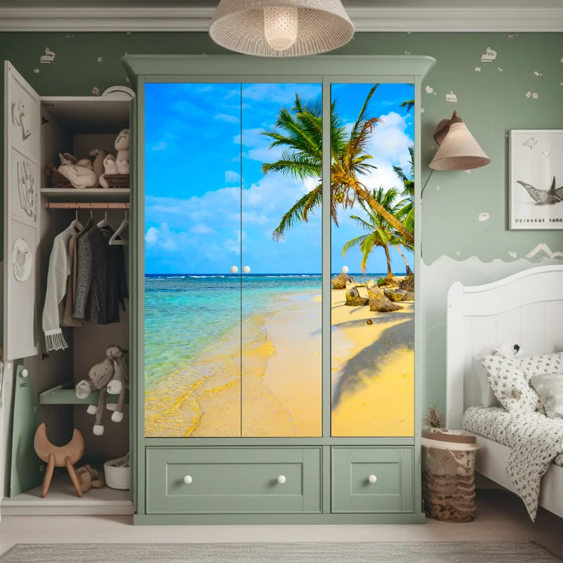 Schrankaufkleber tropischer türkisstrand Schrankaufkleber tropischer türkisstrand