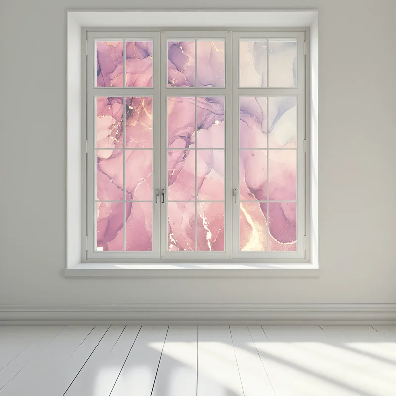 Fensteraufkleber ätherische lila marmorabstraktion