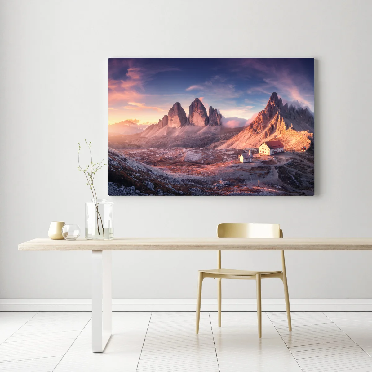 Leinwandbild sonnenaufgang über den gipfeln der Dolomiten Leinwandbild sonnenaufgang über den gipfeln der Dolomiten