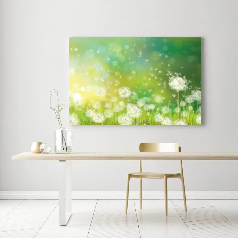 Leinwandbild frühlingswiese mit löwenzahn Leinwandbild frühlingswiese mit löwenzahn