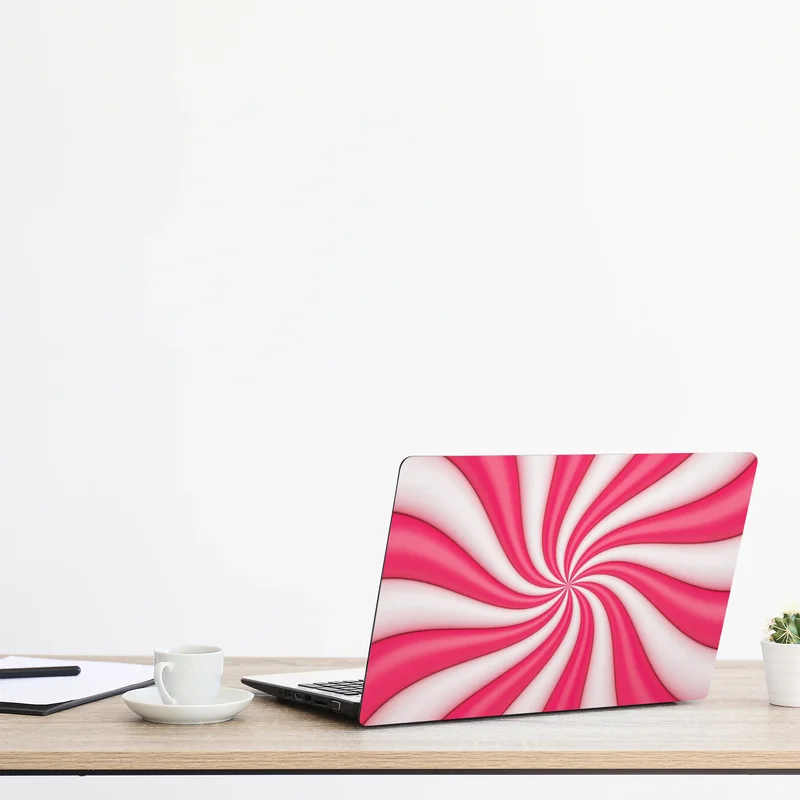 Naklejka na laptopa różowa cukierkowa spirala Naklejka na laptopa różowa cukierkowa spirala
