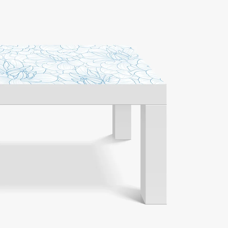 Tischaufkleber und Schreibtischaufkleber zartes blaues blumenmuster