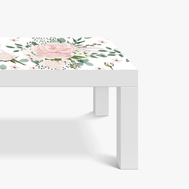 Tischaufkleber und Schreibtischaufkleber zartes rosa pfingstrosenmuster