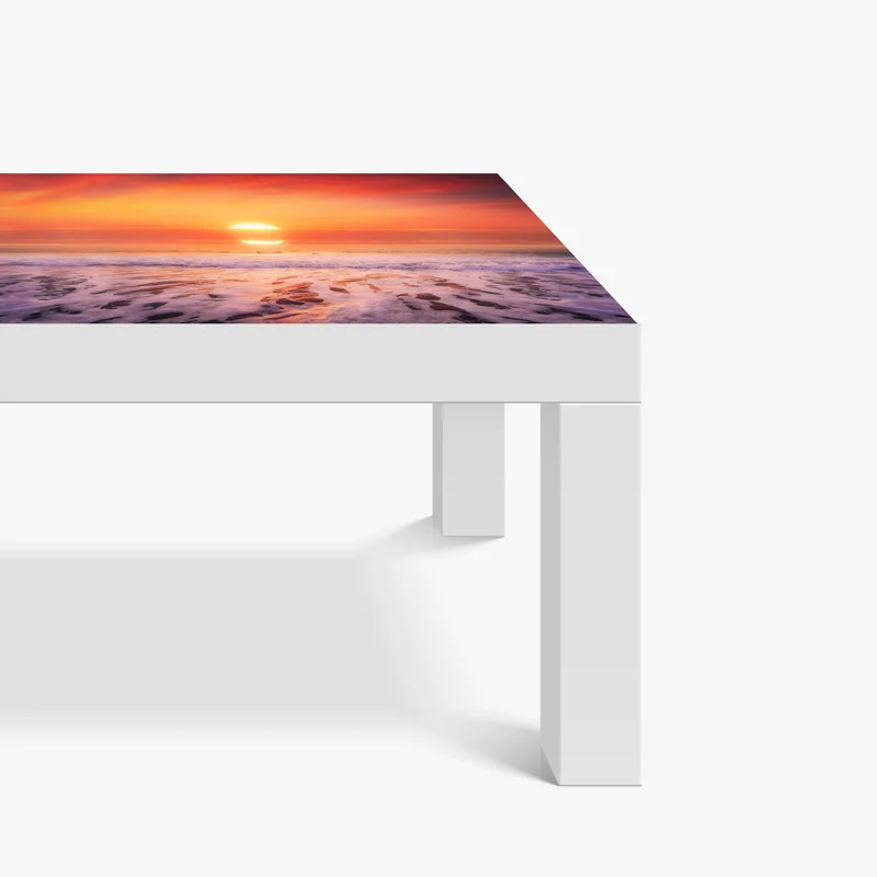 Tischaufkleber und Schreibtischaufkleber goldener sonnenuntergang über ruhigem strand Tischaufkleber und Schreibtischaufkleber goldener sonnenuntergang über ruhigem strand