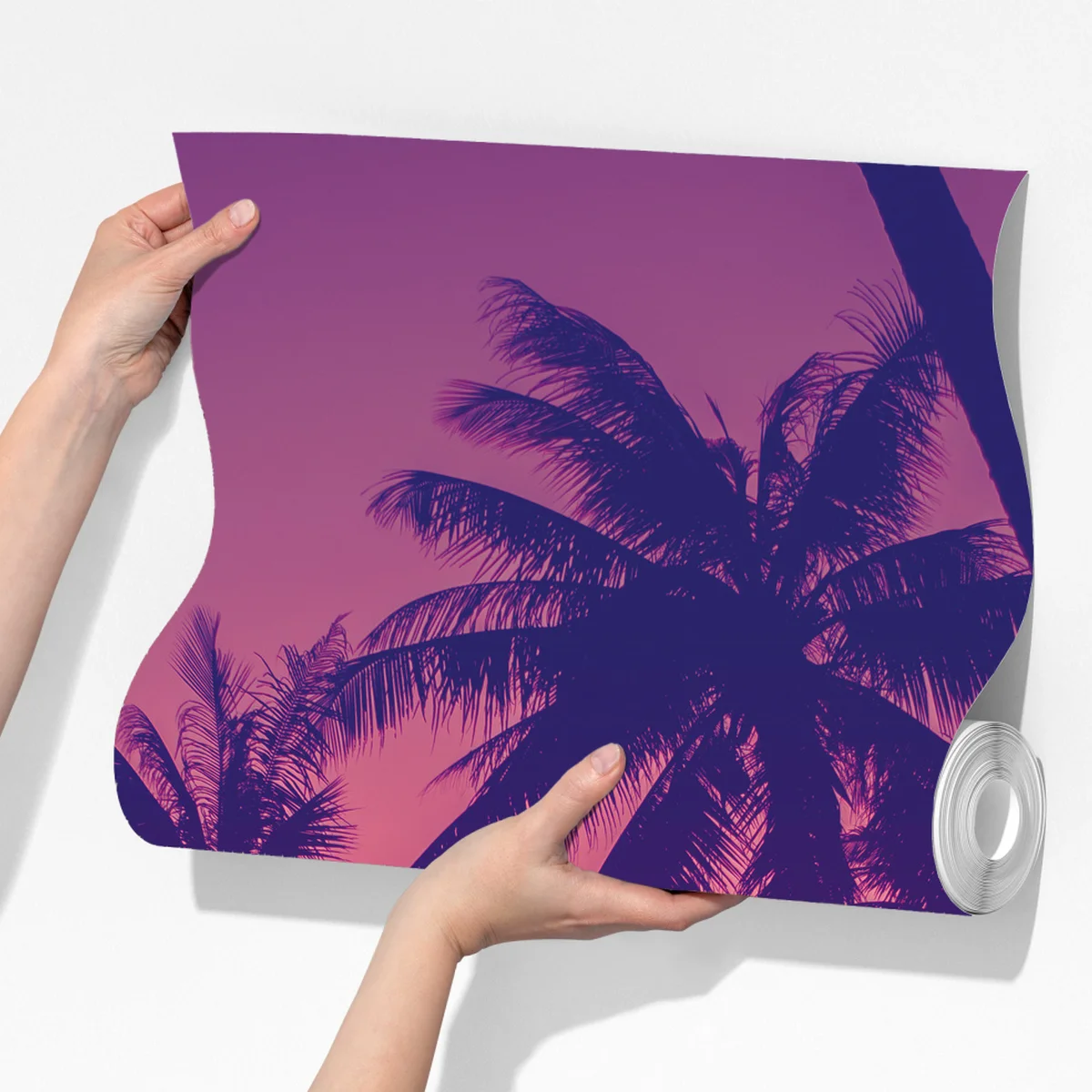 Fototapete tropischer sonnenuntergang mit palmensilhouette Fototapete tropischer sonnenuntergang mit palmensilhouette