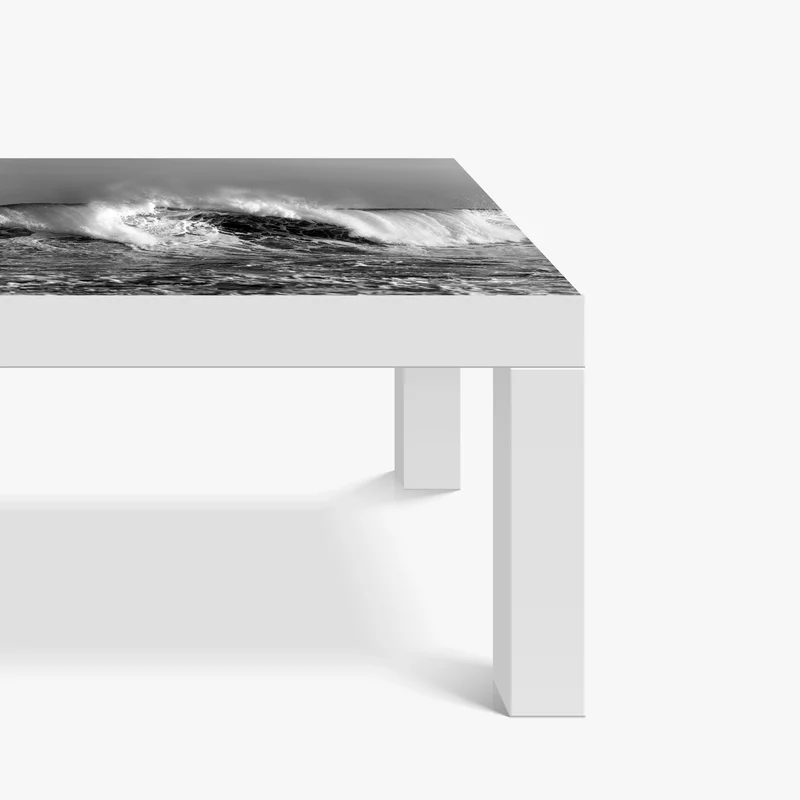 Tischaufkleber und Schreibtischaufkleber dramatische schwarzweiß-welle des ozeans