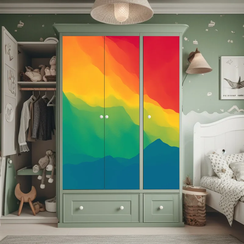 Schrankaufkleber kräftiger geschichteter bergverlauf