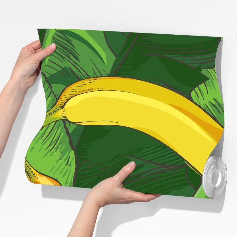 Fototapeta tropikalny wzór bananów z liśćmi Fototapeta tropikalny wzór bananów z liśćmi