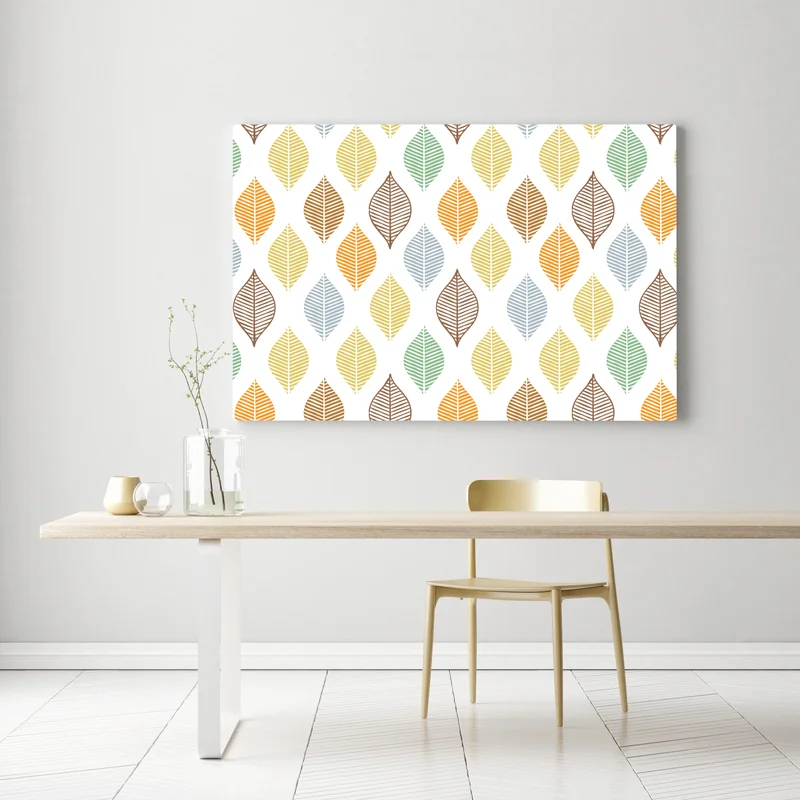 Leinwandbild pastelliges blättermuster für die wand Leinwandbild pastelliges blättermuster für die wand