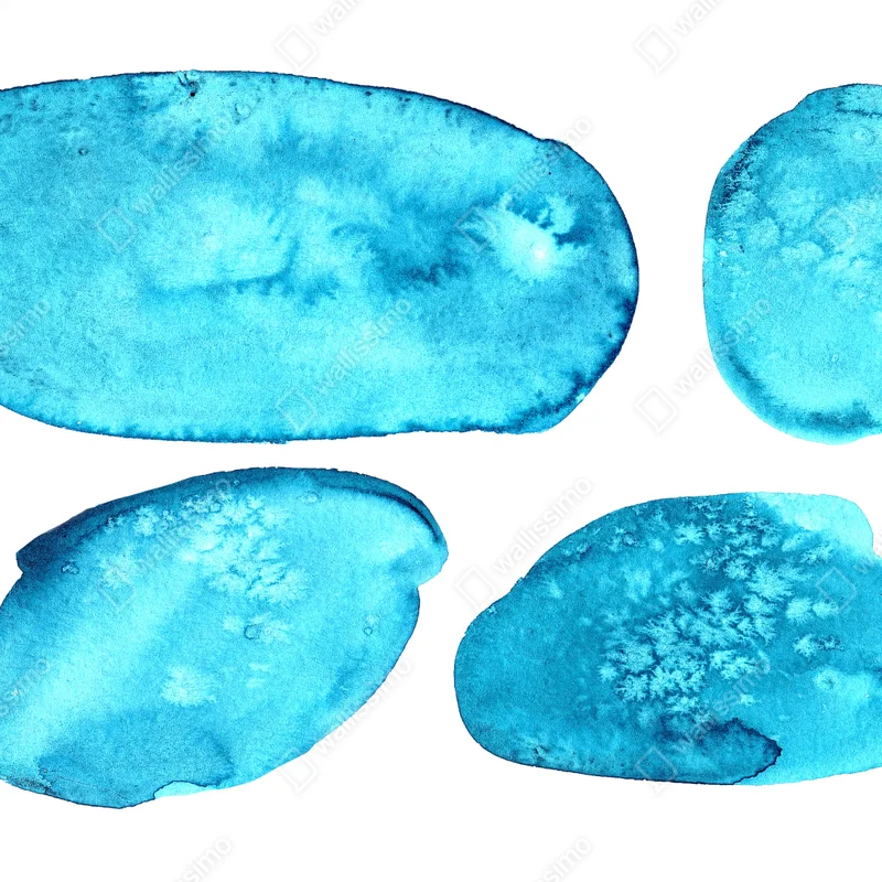 Poster türkis aquarell abstrakte formen • Poster bei Wallnifity® Poster türkis aquarell abstrakte formen • Poster bei Wallnifity®