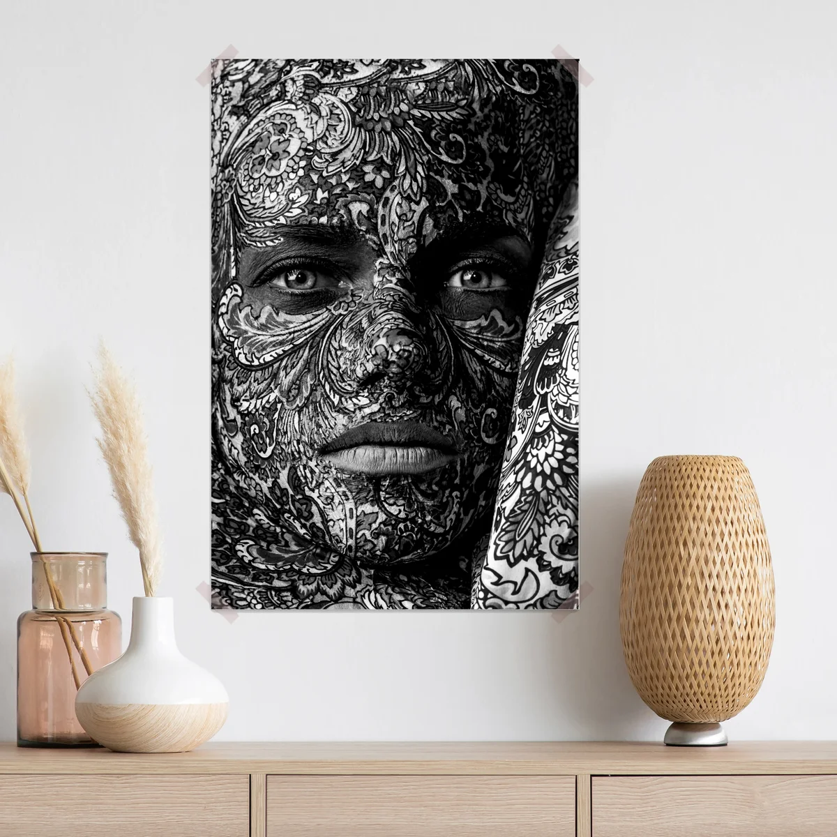 Poster ornamentales porträt mit floralen mustern Poster ornamentales porträt mit floralen mustern