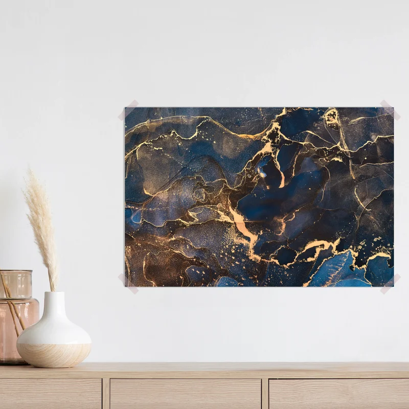 Poster nachtmarmor mit goldenen adern Poster nachtmarmor mit goldenen adern