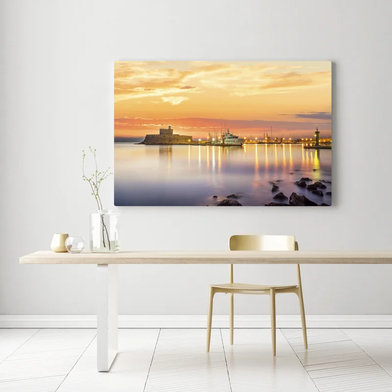 Leinwandbild festung Agios Nikolaos im Hafen Mandraki, Rhodos Leinwandbild festung Agios Nikolaos im Hafen Mandraki, Rhodos