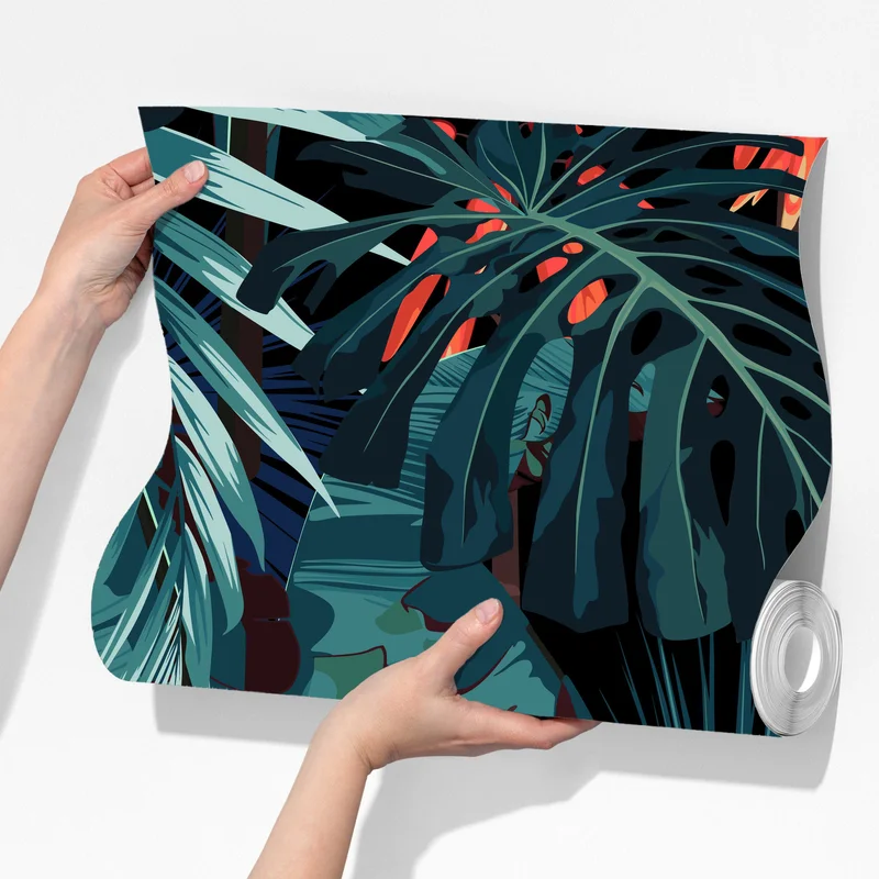 Fototapete tropisches türkis dschungelmuster Fototapete tropisches türkis dschungelmuster