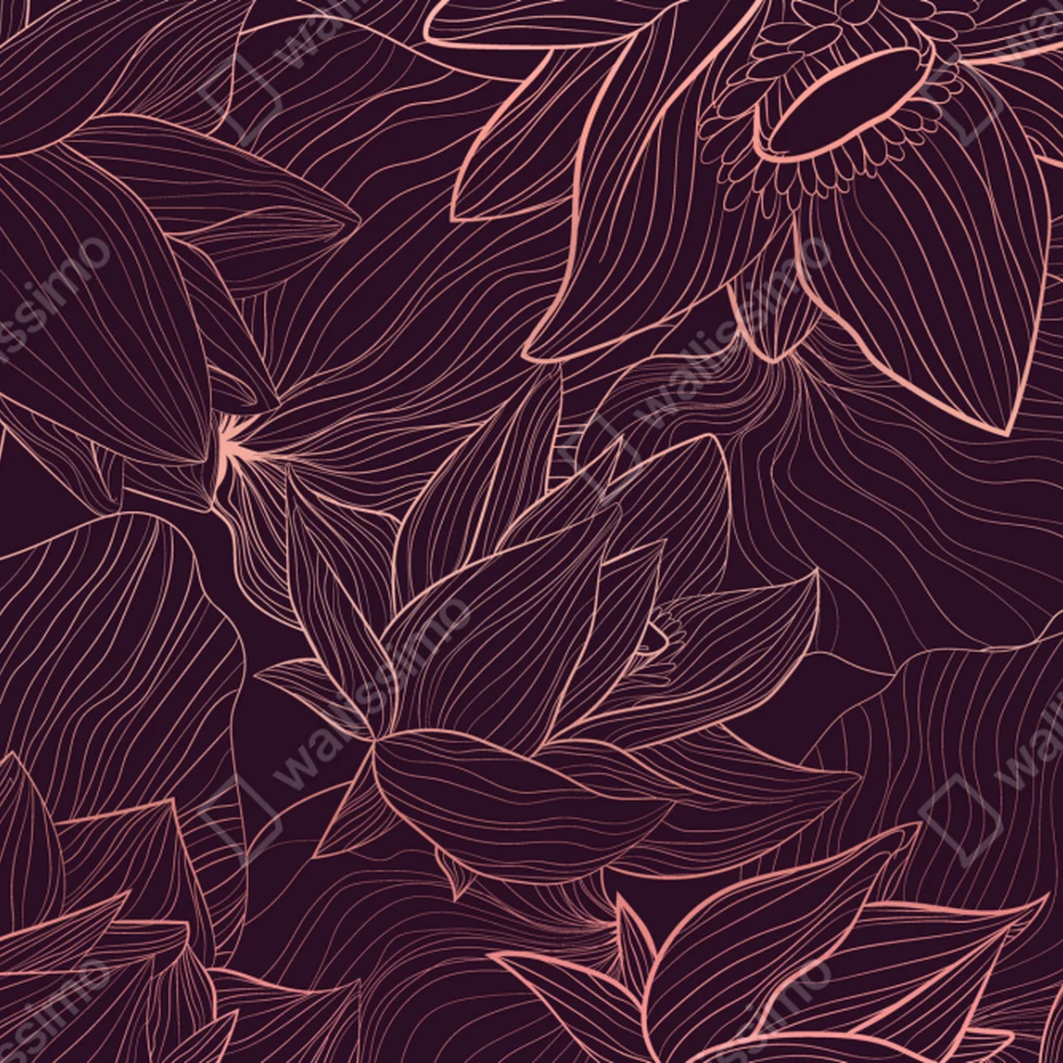 Tischaufkleber und Schreibtischaufkleber elegantes rosa linienblumenmuster Tischaufkleber und Schreibtischaufkleber elegantes rosa linienblumenmuster