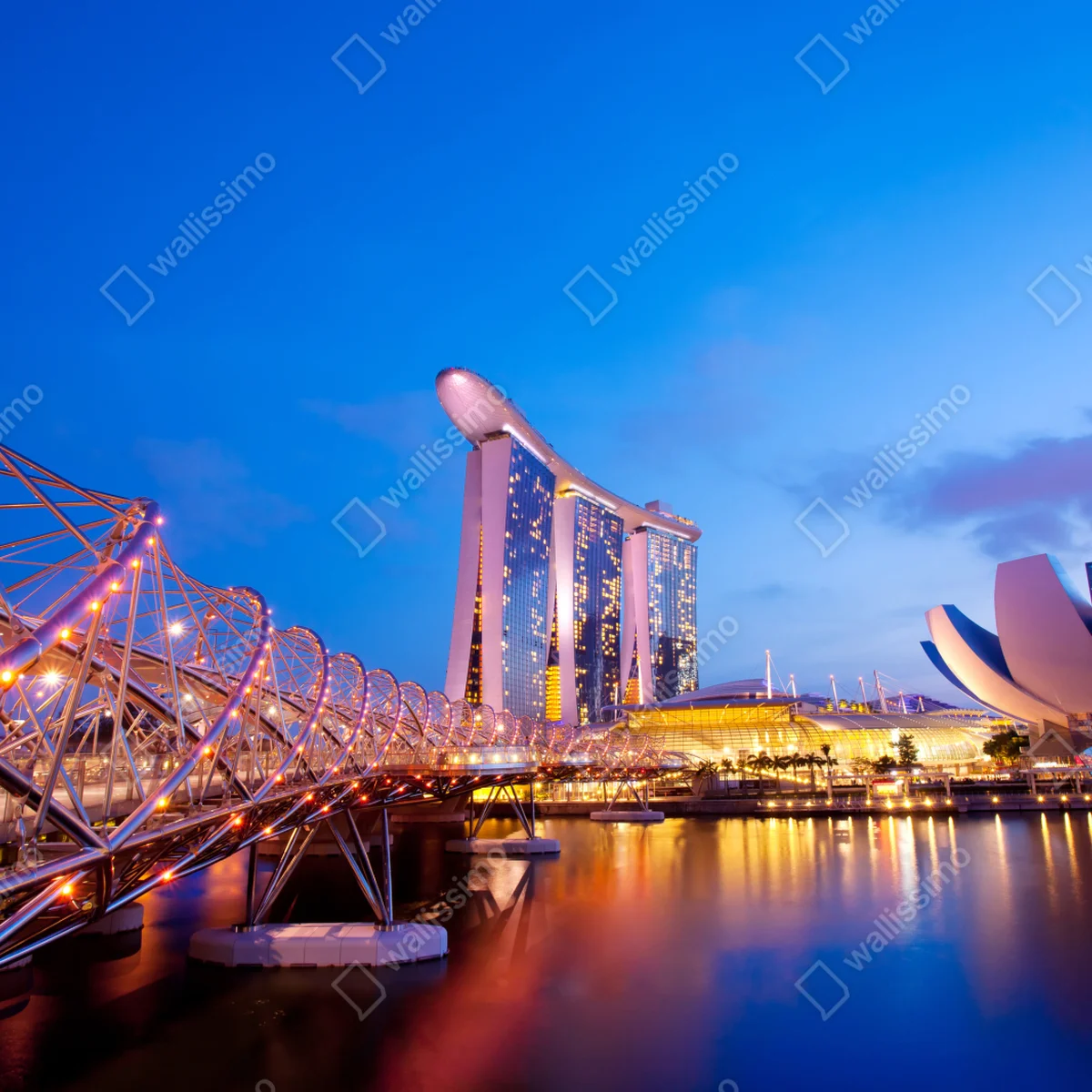Leinwandbild stadtbild Marina Bay bei dämmerung Leinwandbild stadtbild Marina Bay bei dämmerung