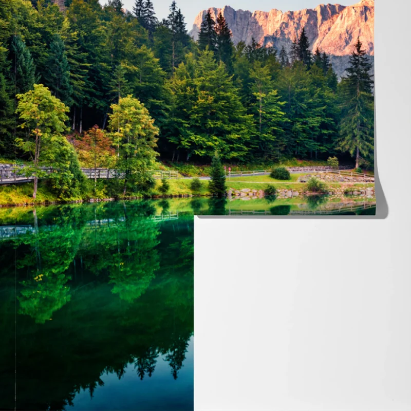 Fototapete ruhiger morgen am Fusine See, Julische Alpen Fototapete ruhiger morgen am Fusine See, Julische Alpen