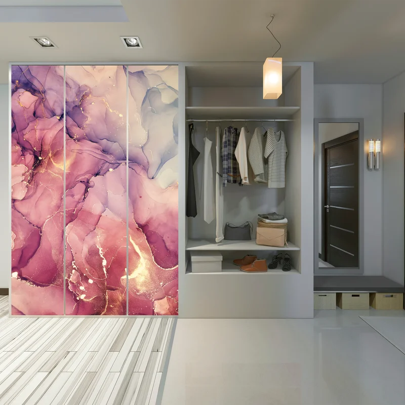 Schrankaufkleber ätherische lila marmorabstraktion