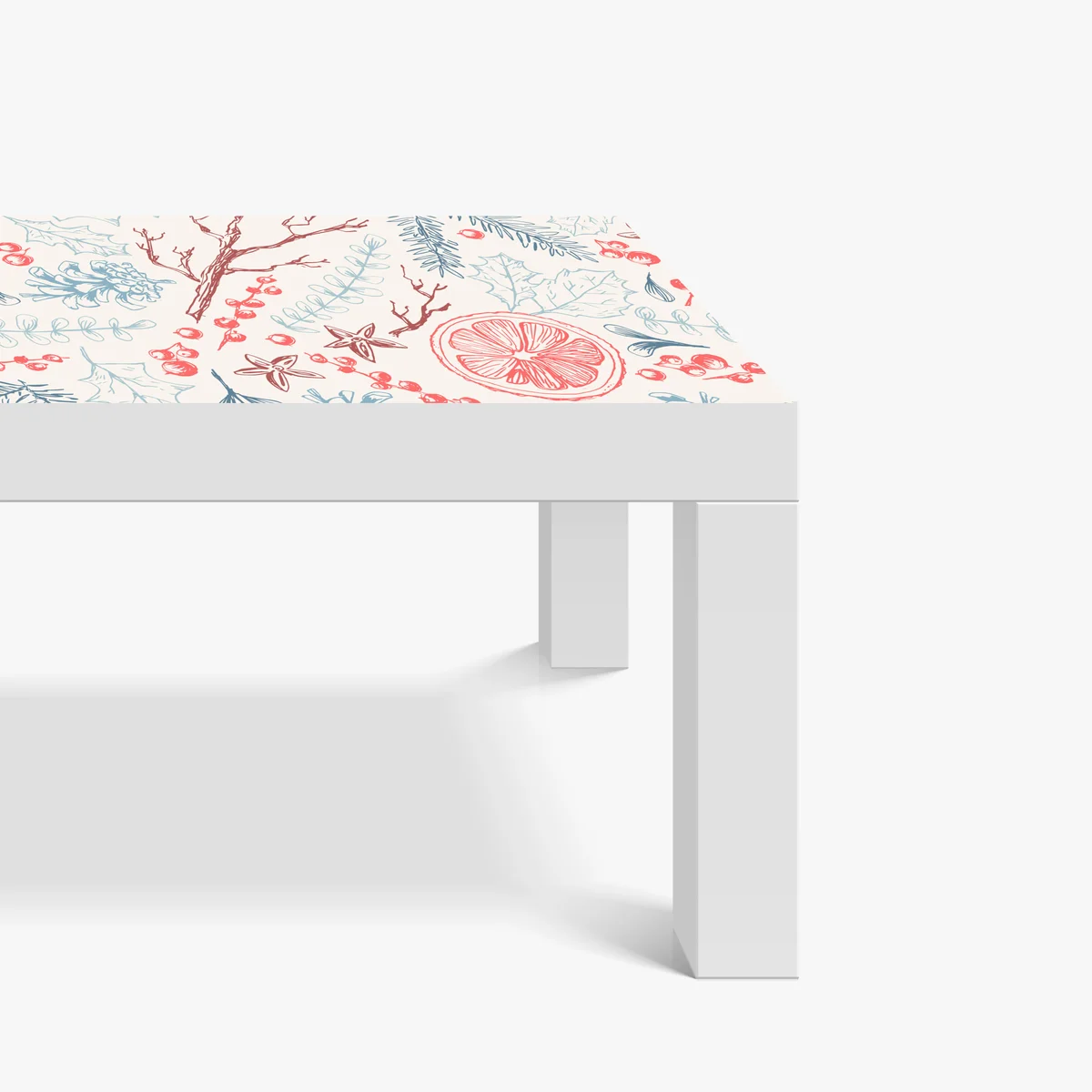 Tischaufkleber und Schreibtischaufkleber handgezeichnetes winterliches botanisches muster Tischaufkleber und Schreibtischaufkleber handgezeichnetes winterliches botanisches muster