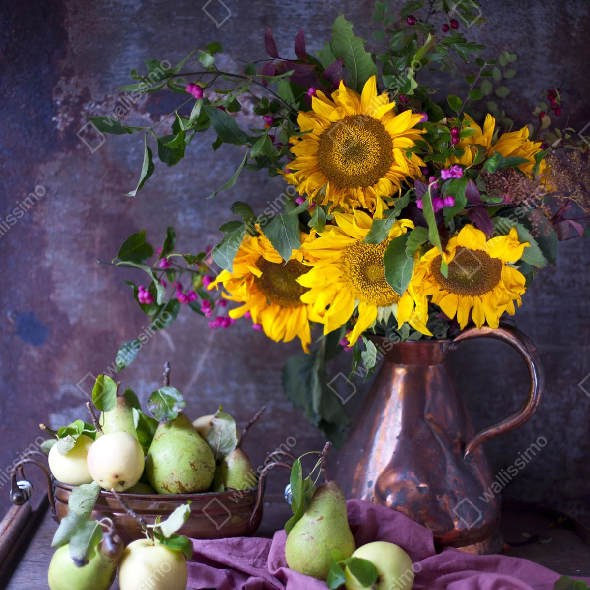 Kühlschrankaufkleber sonnenblumen und birnen stilleben Kühlschrankaufkleber sonnenblumen und birnen stilleben