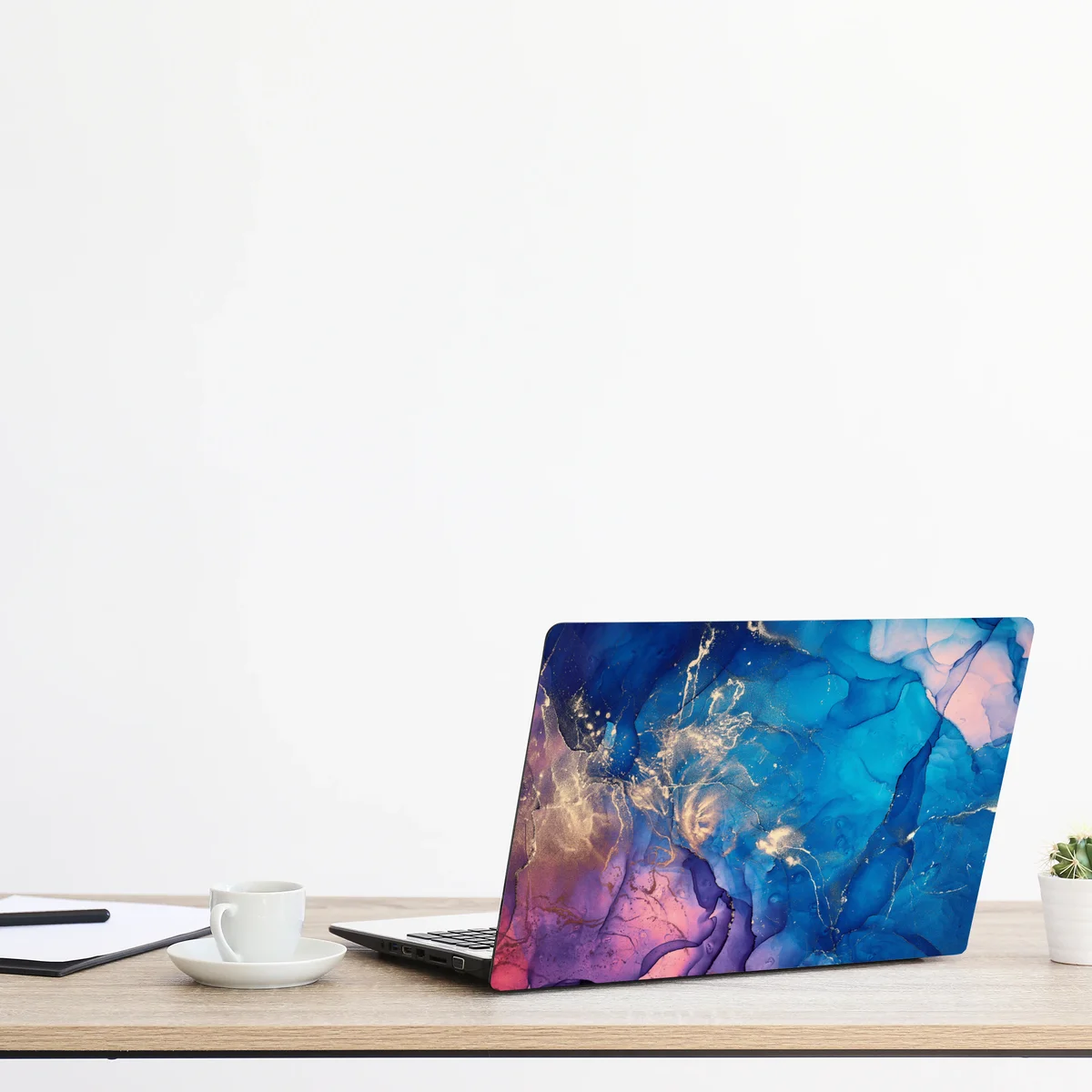 Laptop-Aufkleber blaue marmorierte alkoholtinten abstraktion Laptop-Aufkleber blaue marmorierte alkoholtinten abstraktion