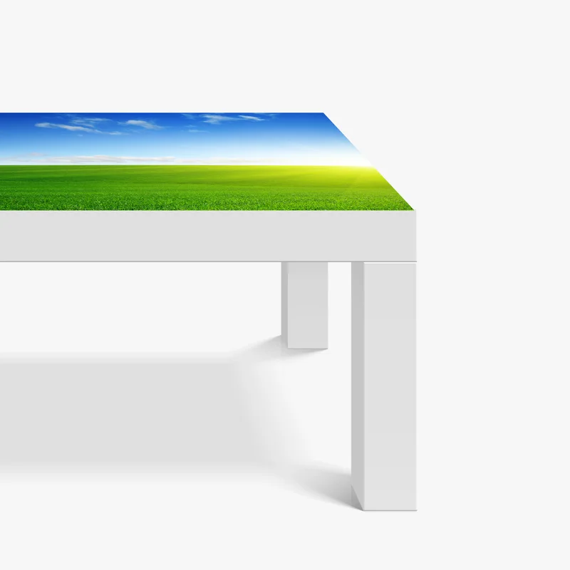 Tischaufkleber und Schreibtischaufkleber sonnenbeschienene grüne wiese im morgenlicht