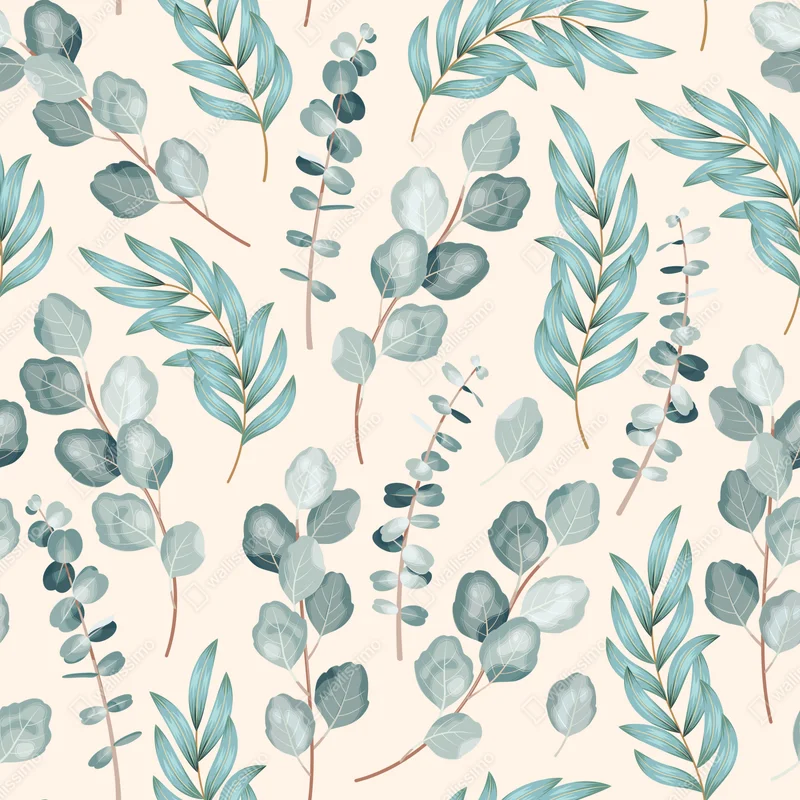 Türaufkleber pastell eukalyptus blattmuster Türaufkleber pastell eukalyptus blattmuster
