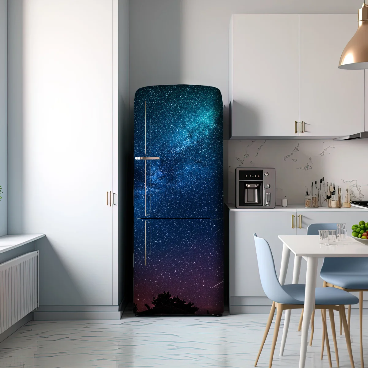 Kühlschrankaufkleber tiefblauer nachthimmel mit milchstraße und sternschnuppe Kühlschrankaufkleber tiefblauer nachthimmel mit milchstraße und sternschnuppe