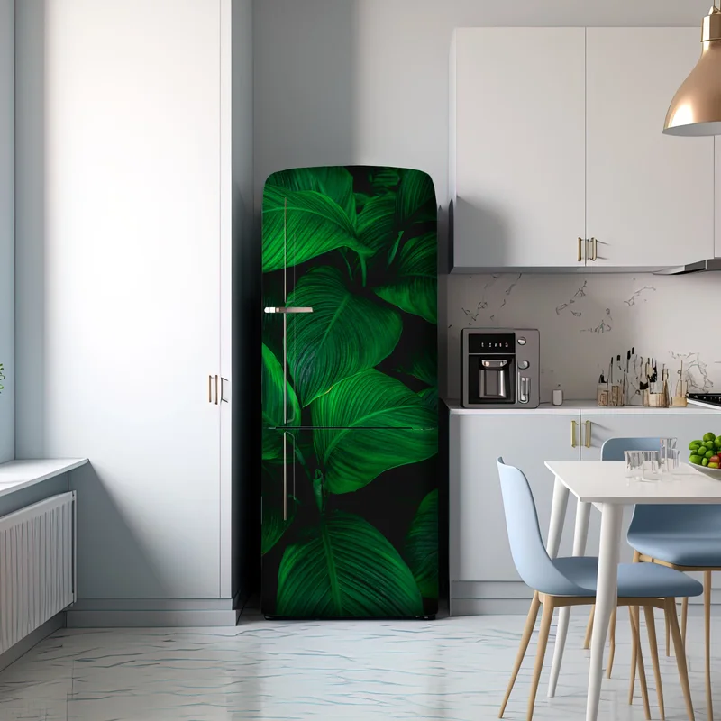 Kühlschrankaufkleber üppige tropische blätter