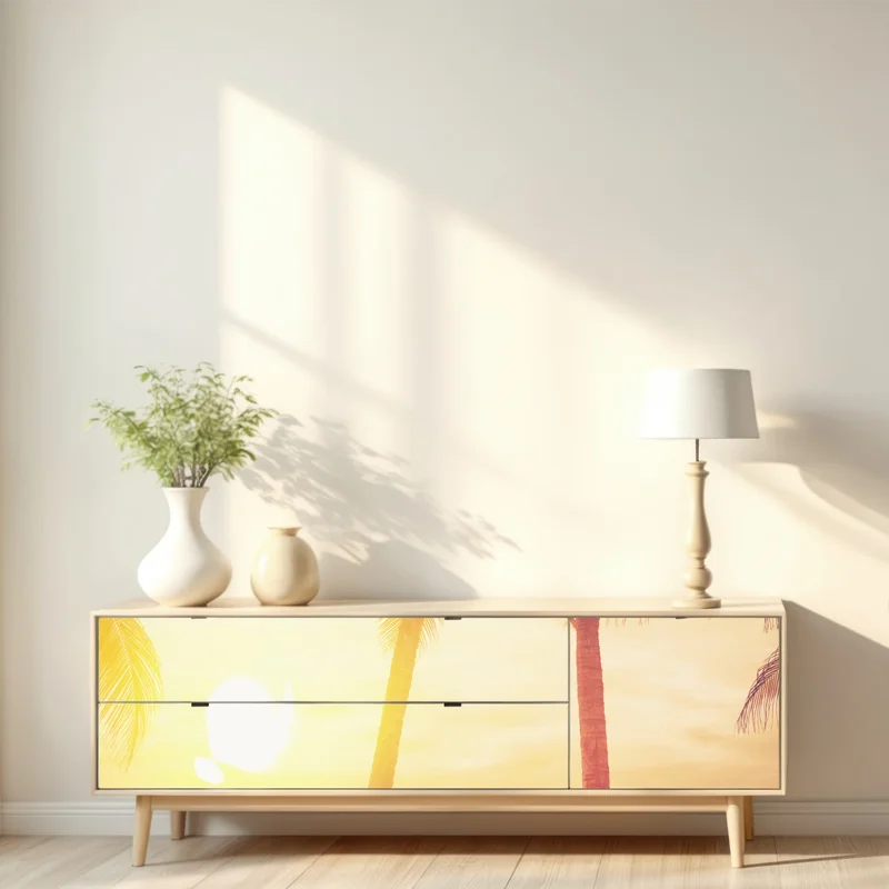 Repositionierbarer Aufkleber tropischer sonnenuntergang mit surfboards • Repositionierbare Aufkleber bei Wallnifity® Repositionierbarer Aufkleber tropischer sonnenuntergang mit surfboards • Repositionierbare Aufkleber bei Wallnifity®