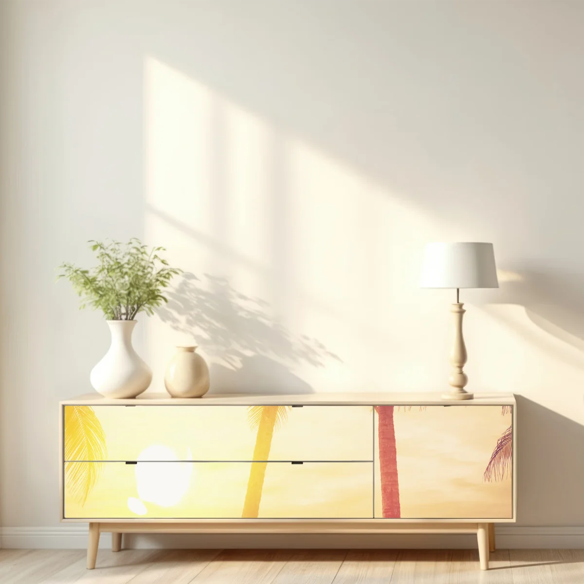 Repositionierbarer Aufkleber tropischer sonnenuntergang mit surfboards • Repositionierbare Aufkleber bei Wallnifity® Repositionierbarer Aufkleber tropischer sonnenuntergang mit surfboards • Repositionierbare Aufkleber bei Wallnifity®