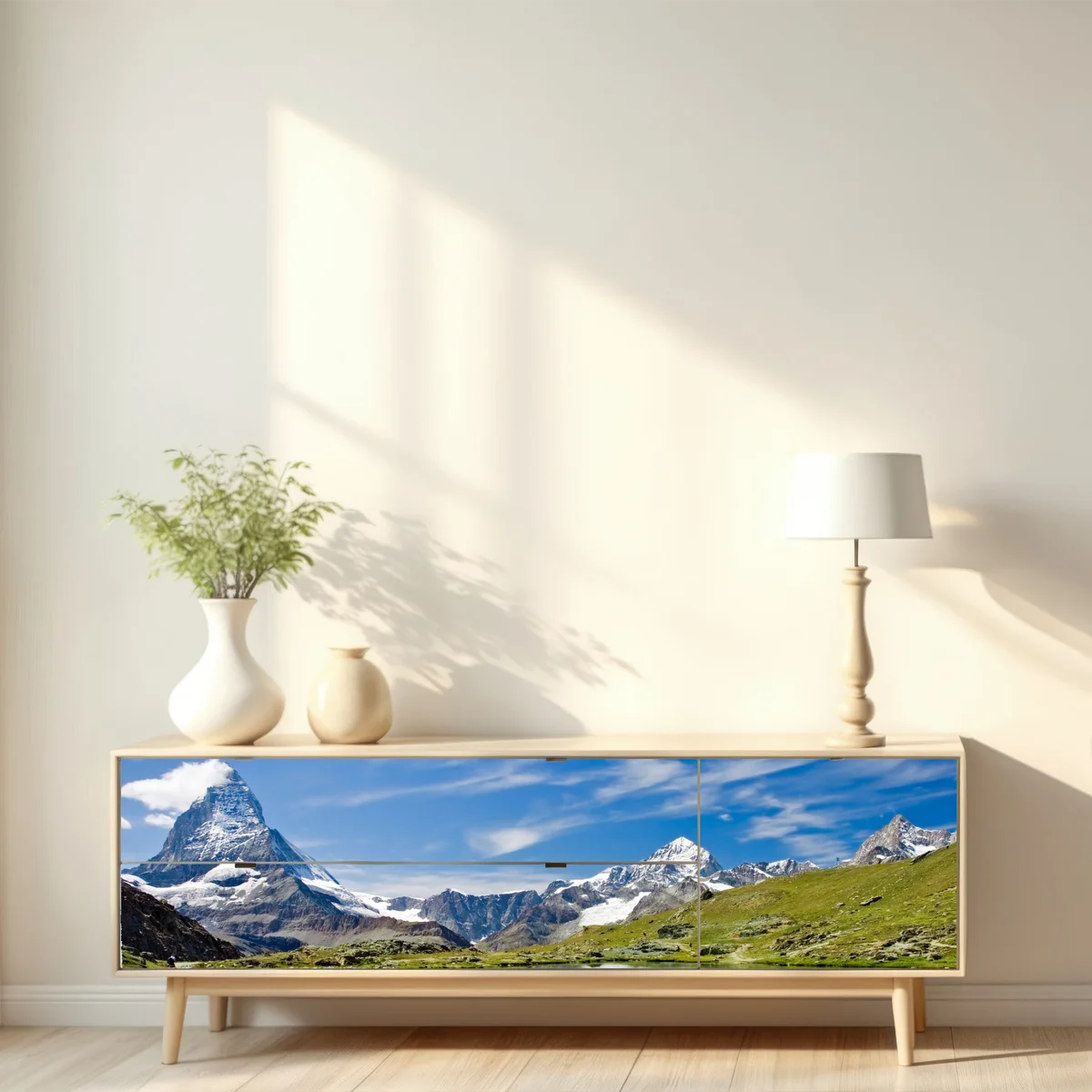 Repositionierbarer Aufkleber alpensee mit bergspiegelung • Repositionierbare Aufkleber bei Wallnifity® Repositionierbarer Aufkleber alpensee mit bergspiegelung • Repositionierbare Aufkleber bei Wallnifity®