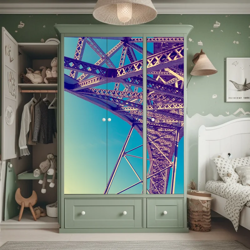 Schrankaufkleber abstrakte stahlbrücke in perspektive Schrankaufkleber abstrakte stahlbrücke in perspektive