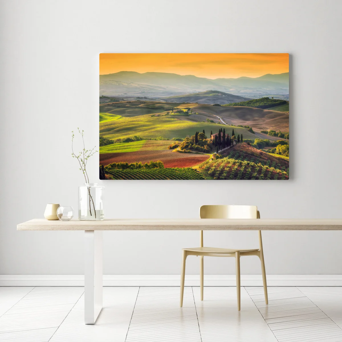 Leinwandbild Toskana friedliche hügel im abendlicht Leinwandbild Toskana friedliche hügel im abendlicht