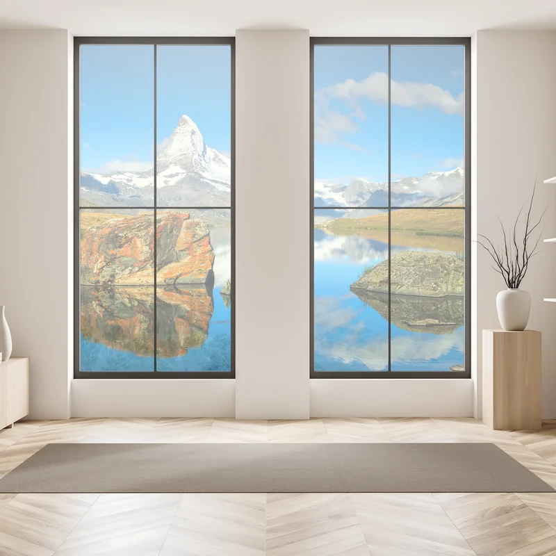 Fensteraufkleber spiegelung des Matterhorns über einem alpinen see Fensteraufkleber spiegelung des Matterhorns über einem alpinen see