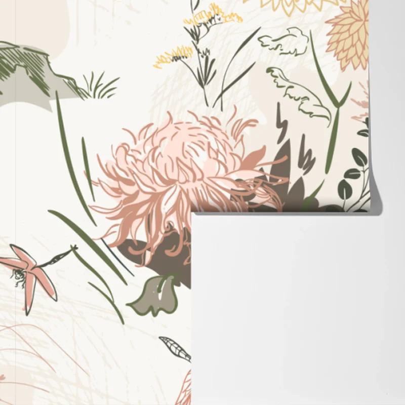 Fototapete zartes pastell-blumenmuster Fototapete zartes pastell-blumenmuster