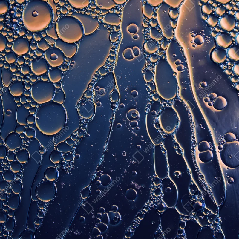 Poster blaue und goldene abstrakte blasen Poster blaue und goldene abstrakte blasen