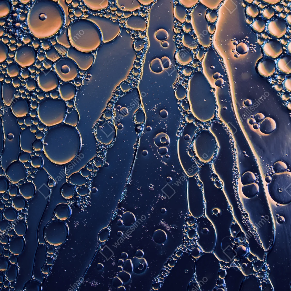 Poster blaue und goldene abstrakte blasen Poster blaue und goldene abstrakte blasen