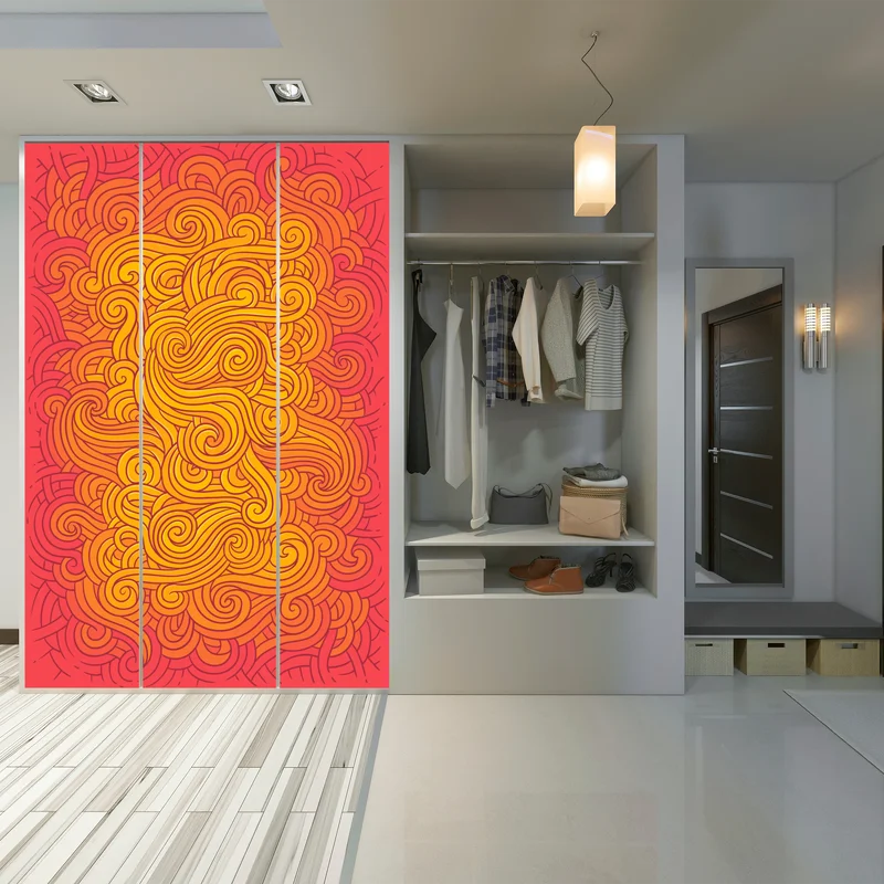 Schrankaufkleber warmes wirbelndes abstraktes muster