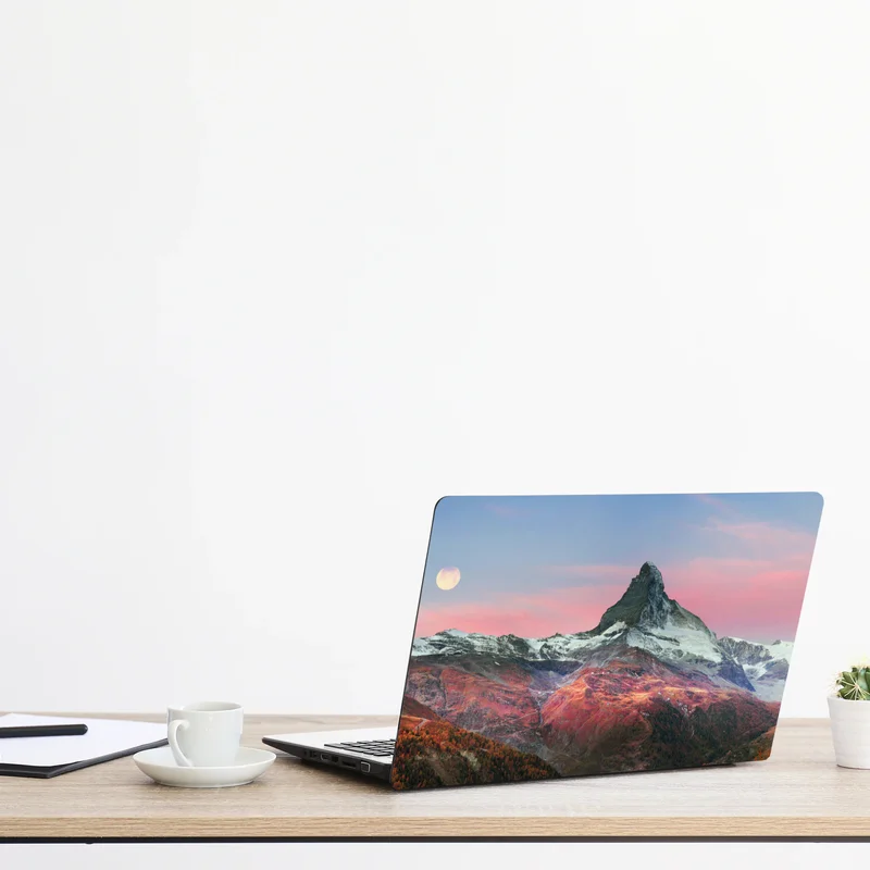 Laptop-Aufkleber herbstliche panoramaaufnahme des Matterhorns bei sonnenuntergang