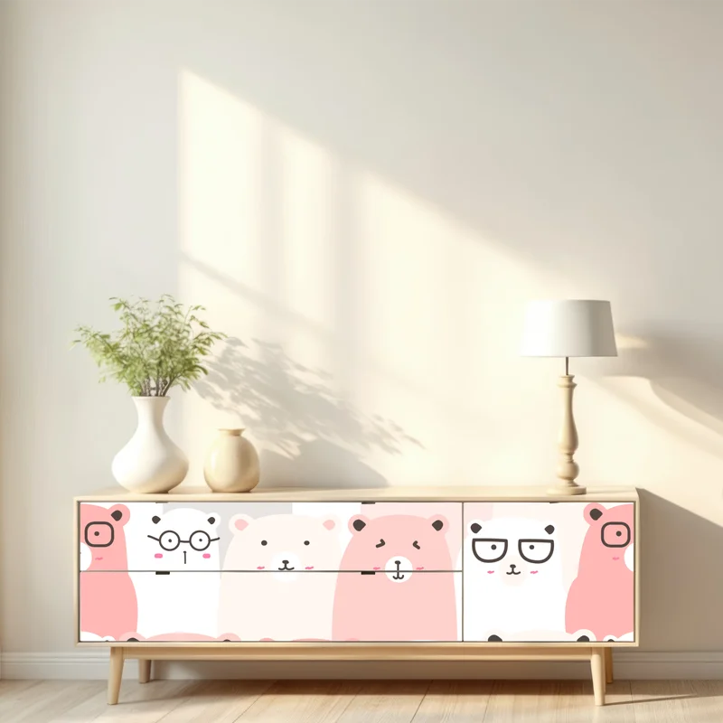 Repositionierbarer Aufkleber pastell bärenmuster für das kinderzimmer Repositionierbarer Aufkleber pastell bärenmuster für das kinderzimmer