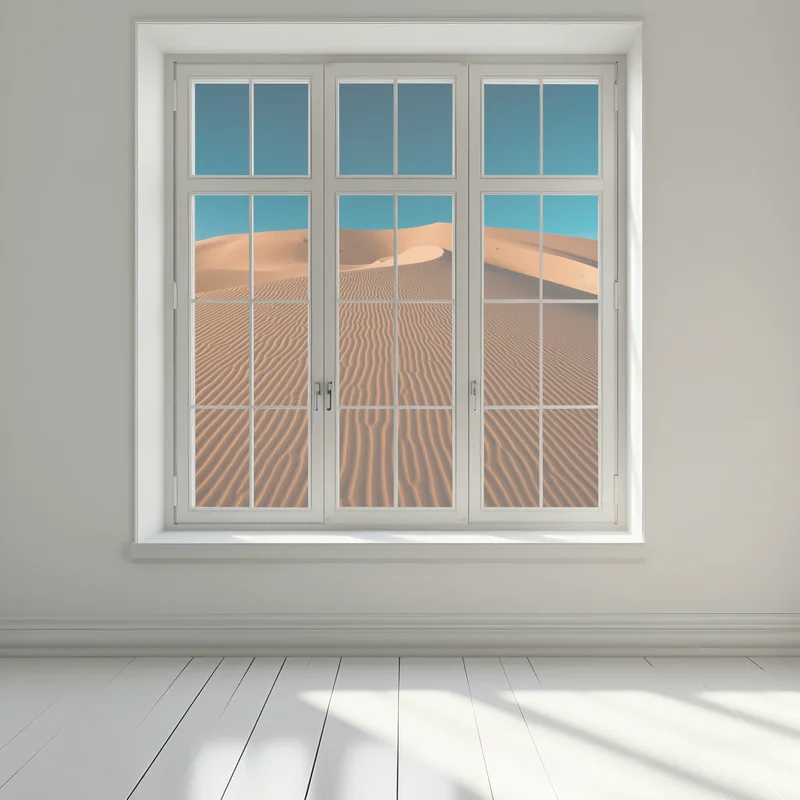 Fensteraufkleber goldene sanddünen unter tiefblauem himmel