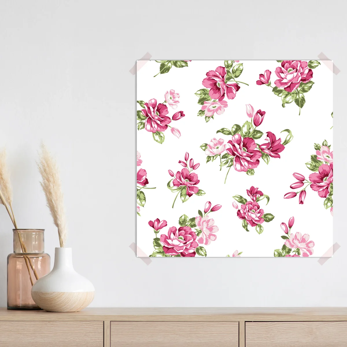 Poster rosa rosen vintage blumenmuster • Poster bei Wallnifity® Poster rosa rosen vintage blumenmuster • Poster bei Wallnifity®